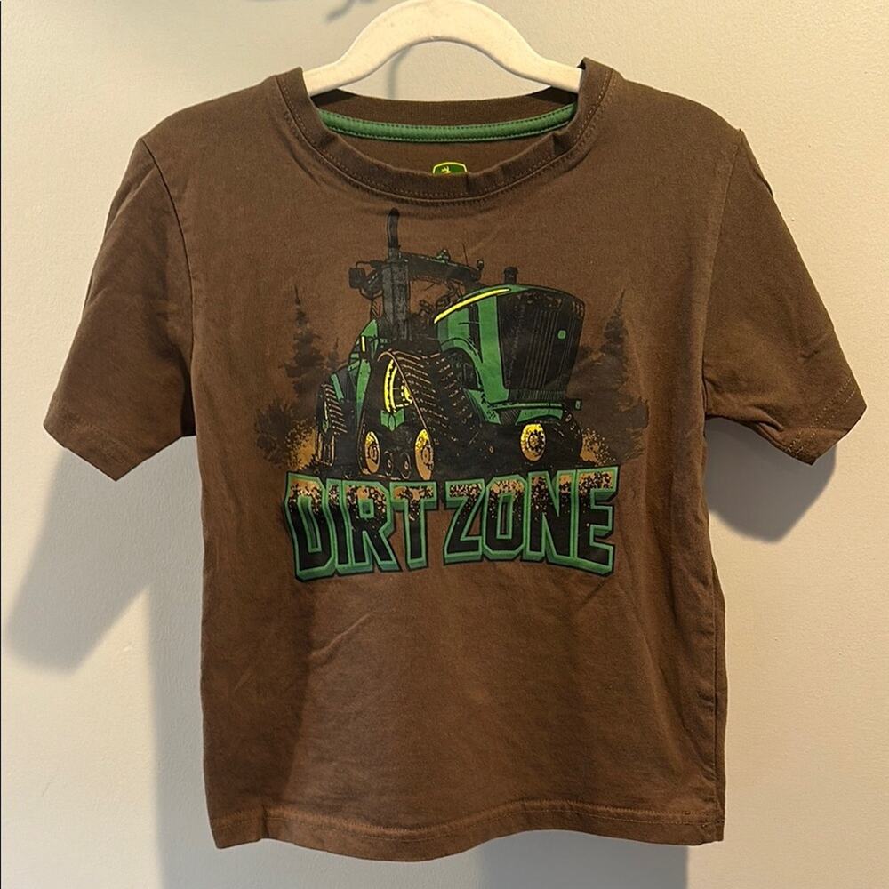 John Deere ‘Dirt Zone’ Toddler Size 5 Tractor Graphic Short Sleeve Tee